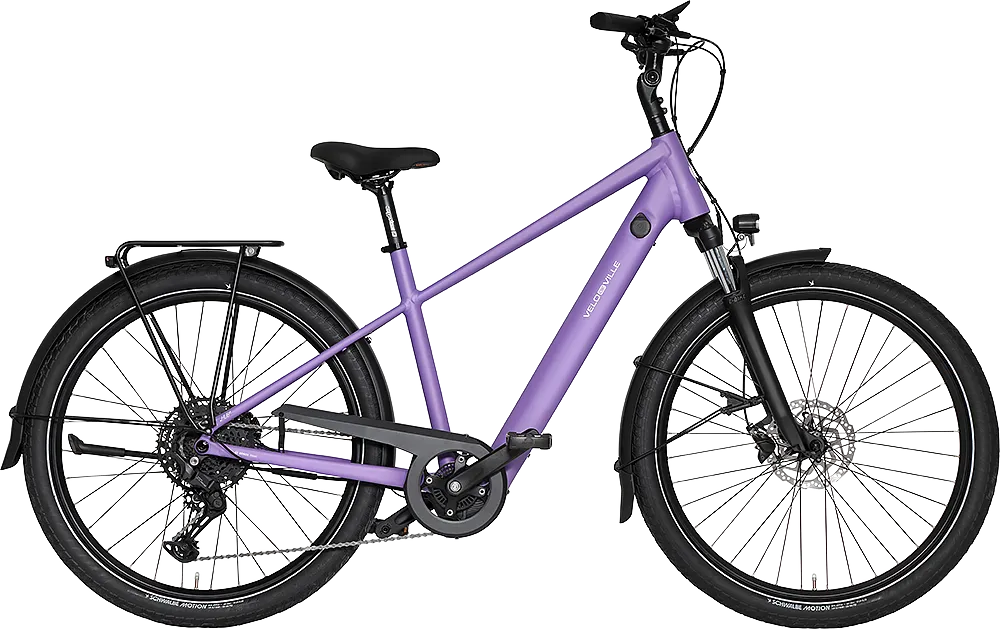 VELO DE VILLE HUBe mit Diamantrahmen  und Nabenmotor in Velvet Purple