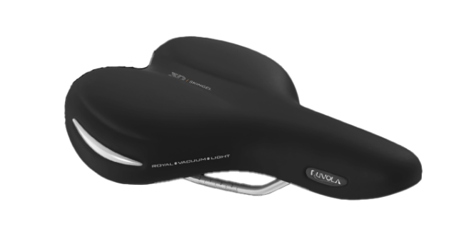 Selle de vélo avec gel Raleigh Performance très souple pour plus de confort,  perméable à l'air avec évent d'aération, noir/rouge